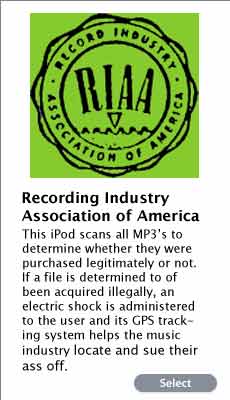 RIAA iPod